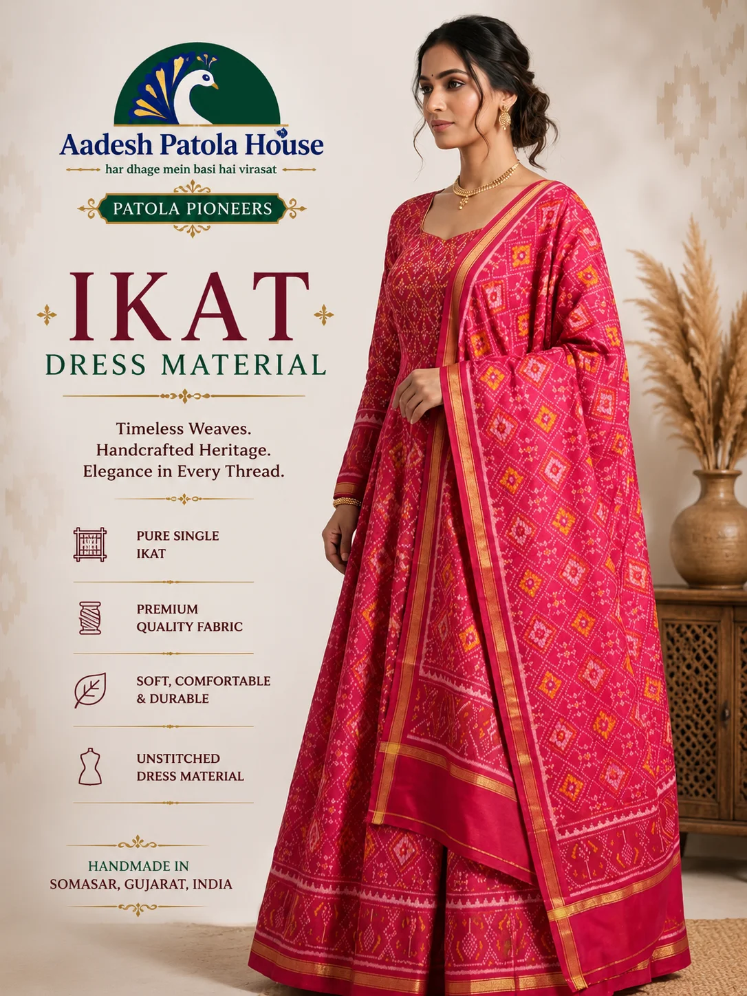 Ikat Dress Material