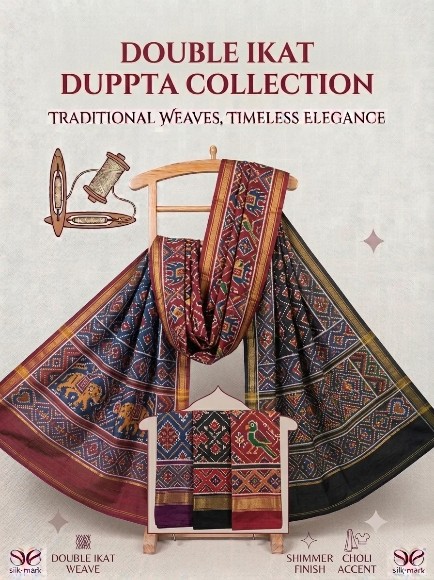 Double ikat Dupatta For Chaniya Choli