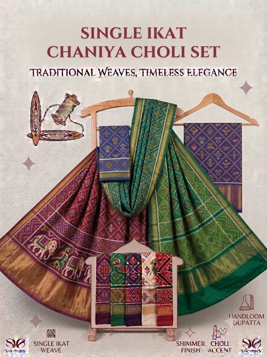 Single Ikat Chaniya Choli Set