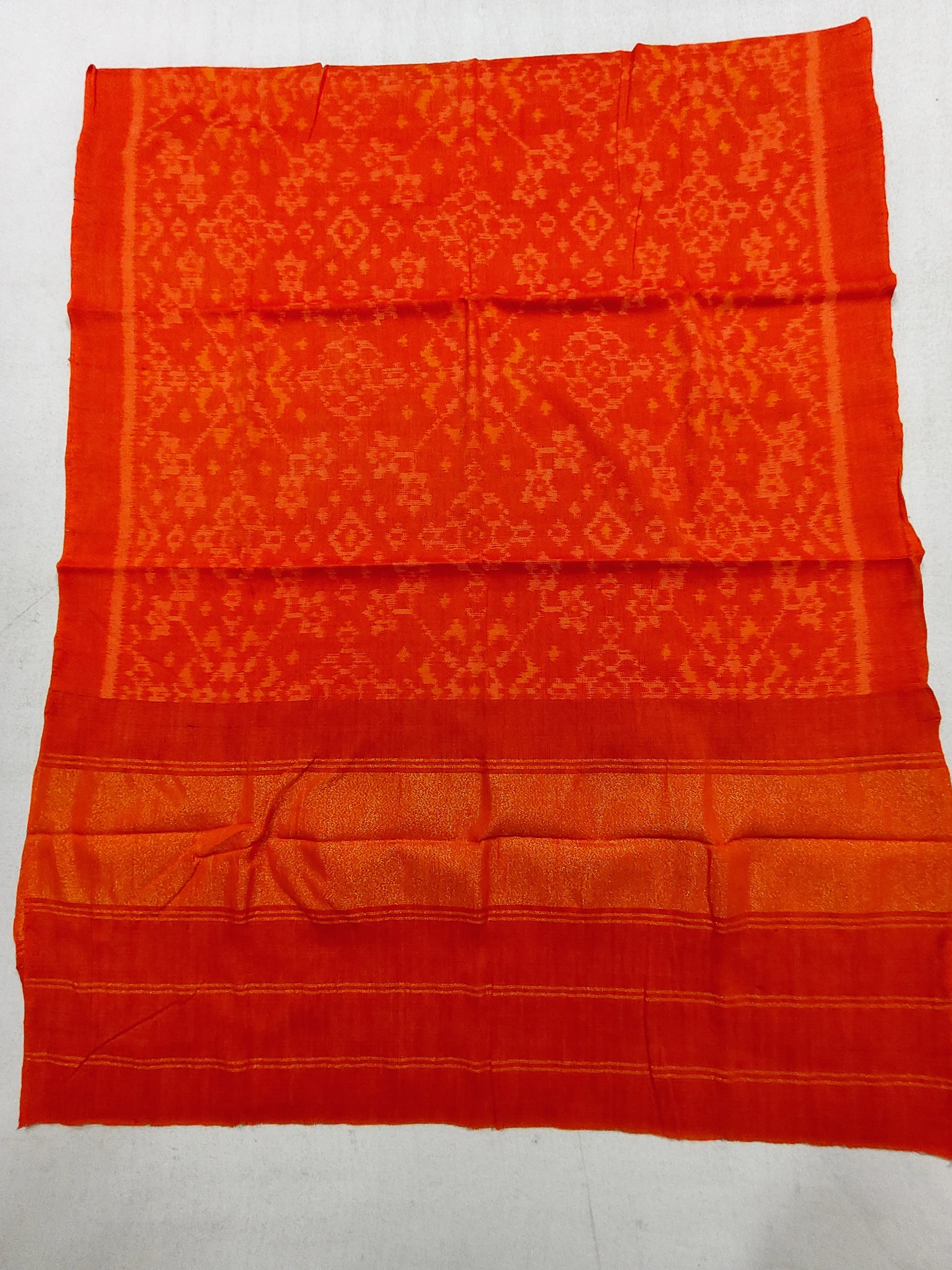 Orange Navratan Motifs Woollen Shawl
