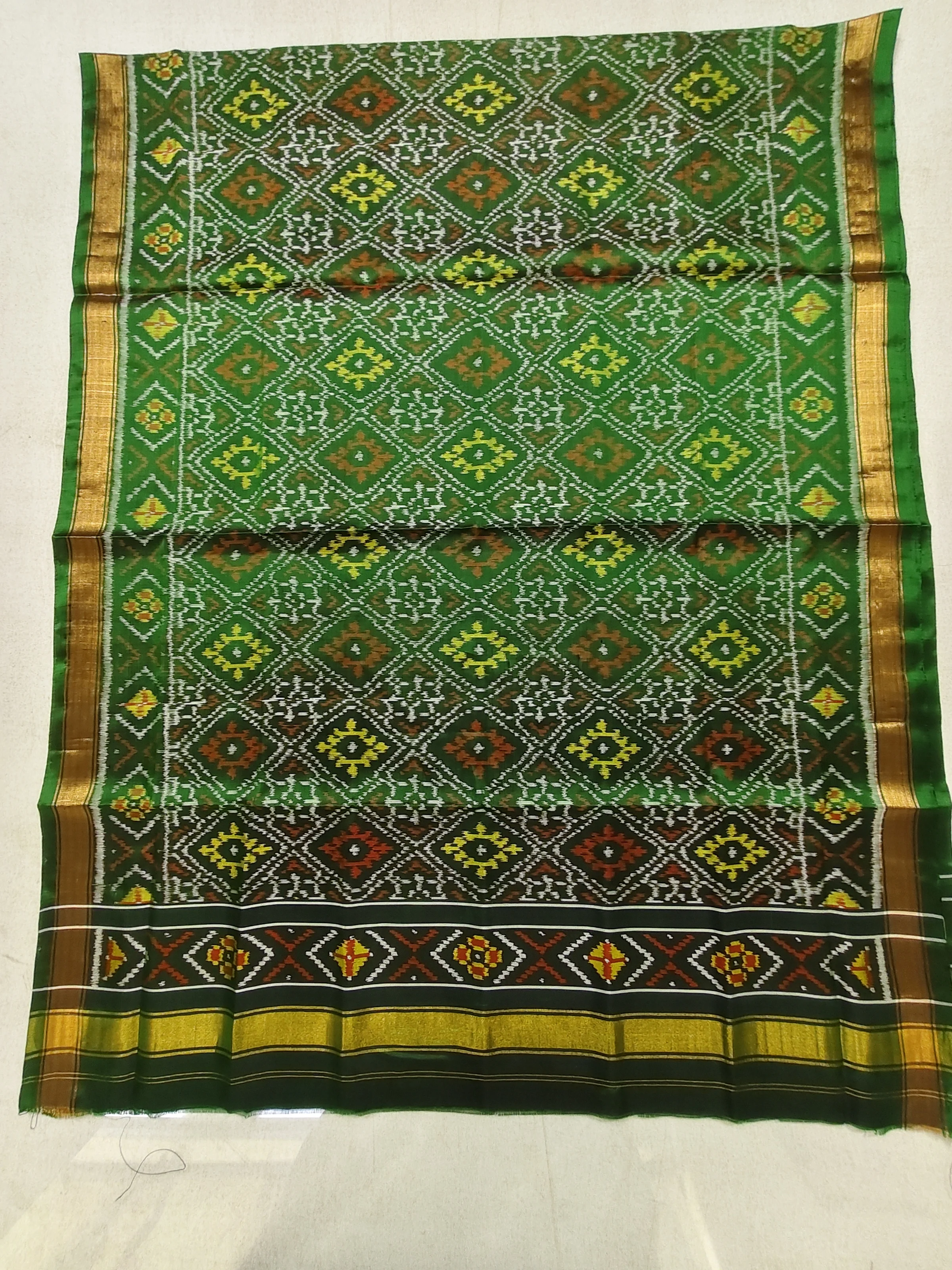 Green Chandabhat Single Ikat Dupatta for Dress
