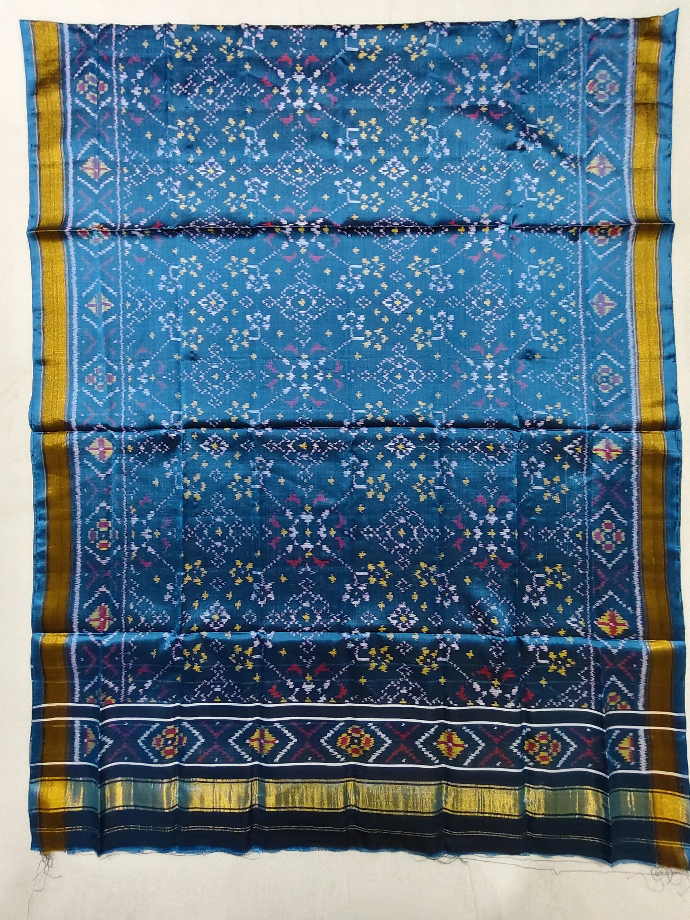 Morpich Navratan Single Ikat Dupatta for Dress