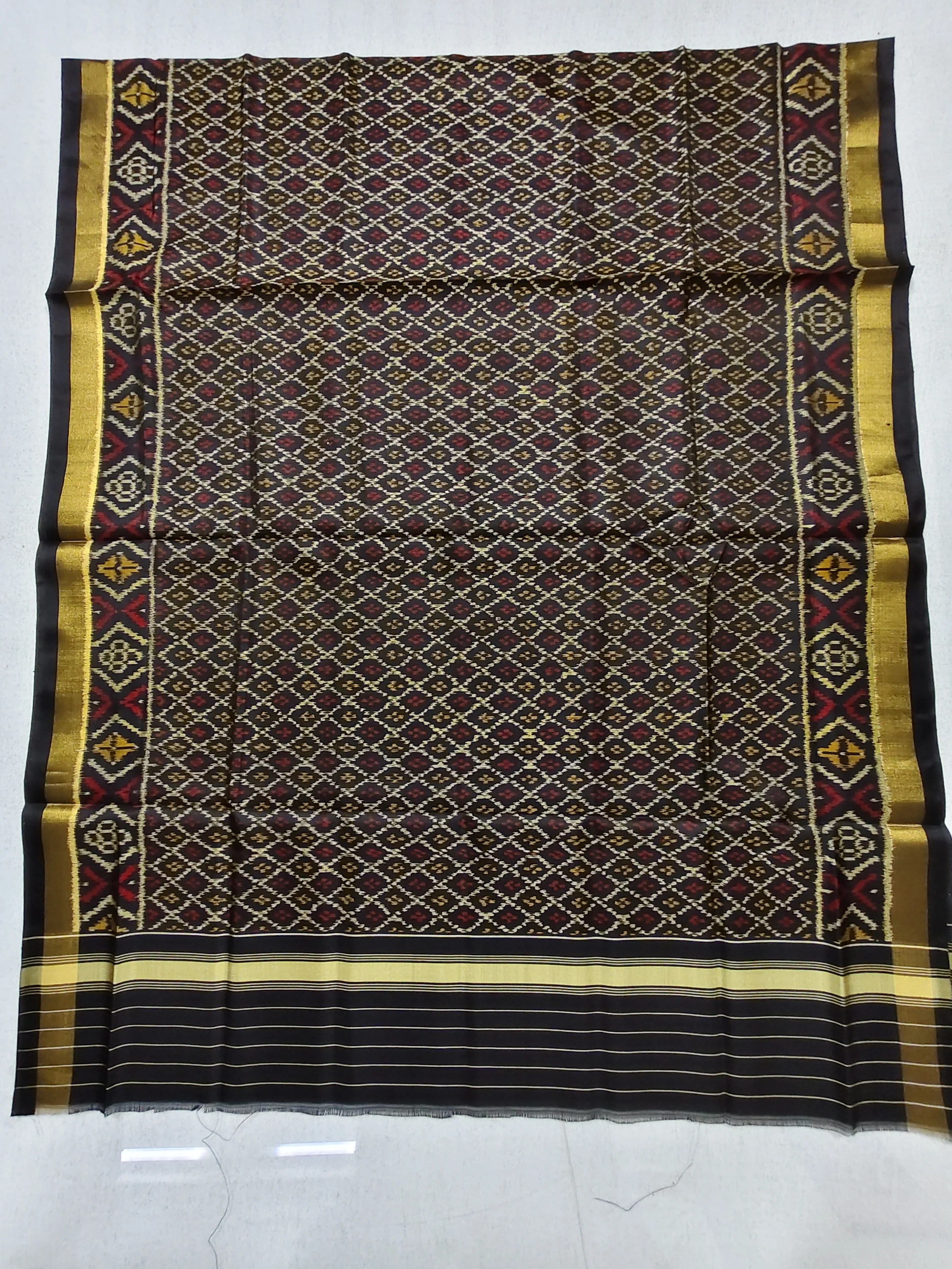 Black Daliya Bhat Single Ikat Dupatta For Dress