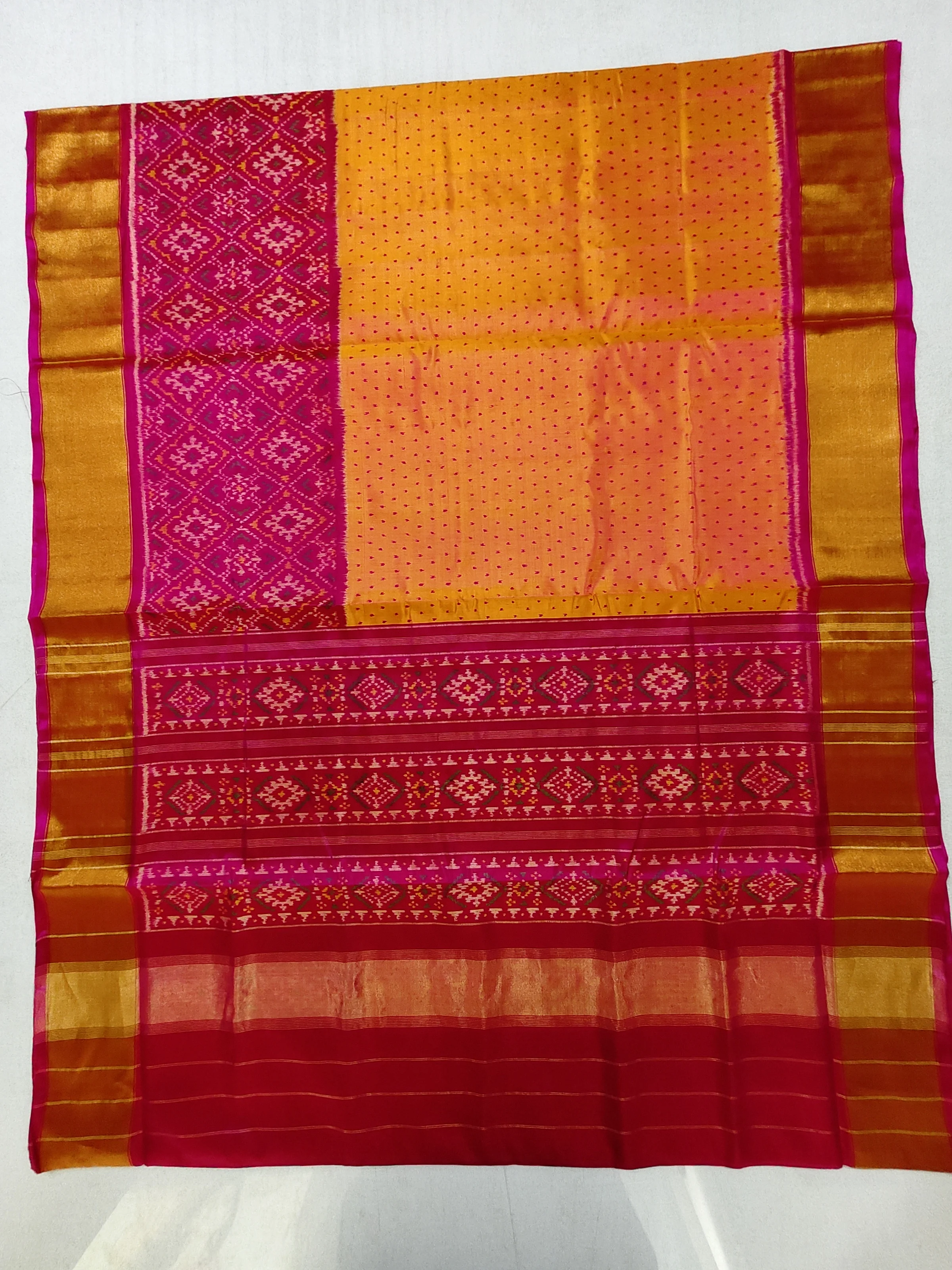 Tissue Patola Saree with Chandabhat Skirt Design and Chandabhat Blouse Piece
