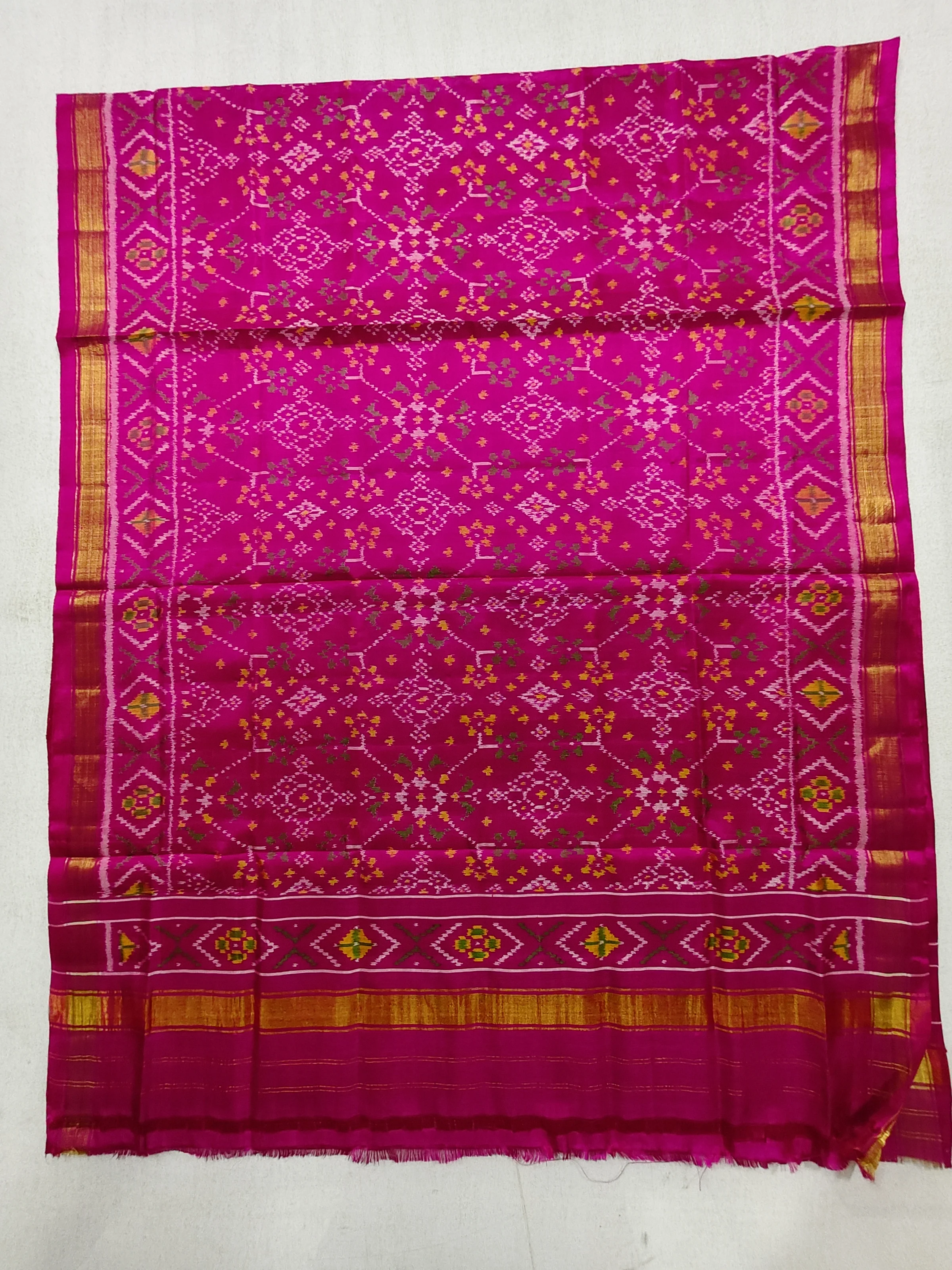 Pink Navratan Motifs Single Ikat Dress Dupatta