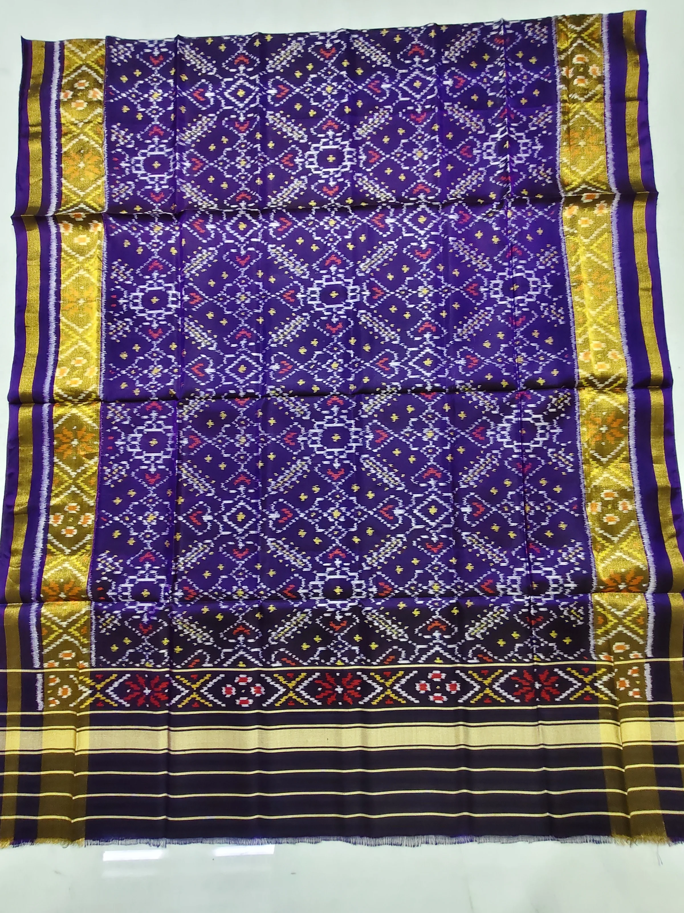 Purple Manekchowk Single Ikat Dupatta