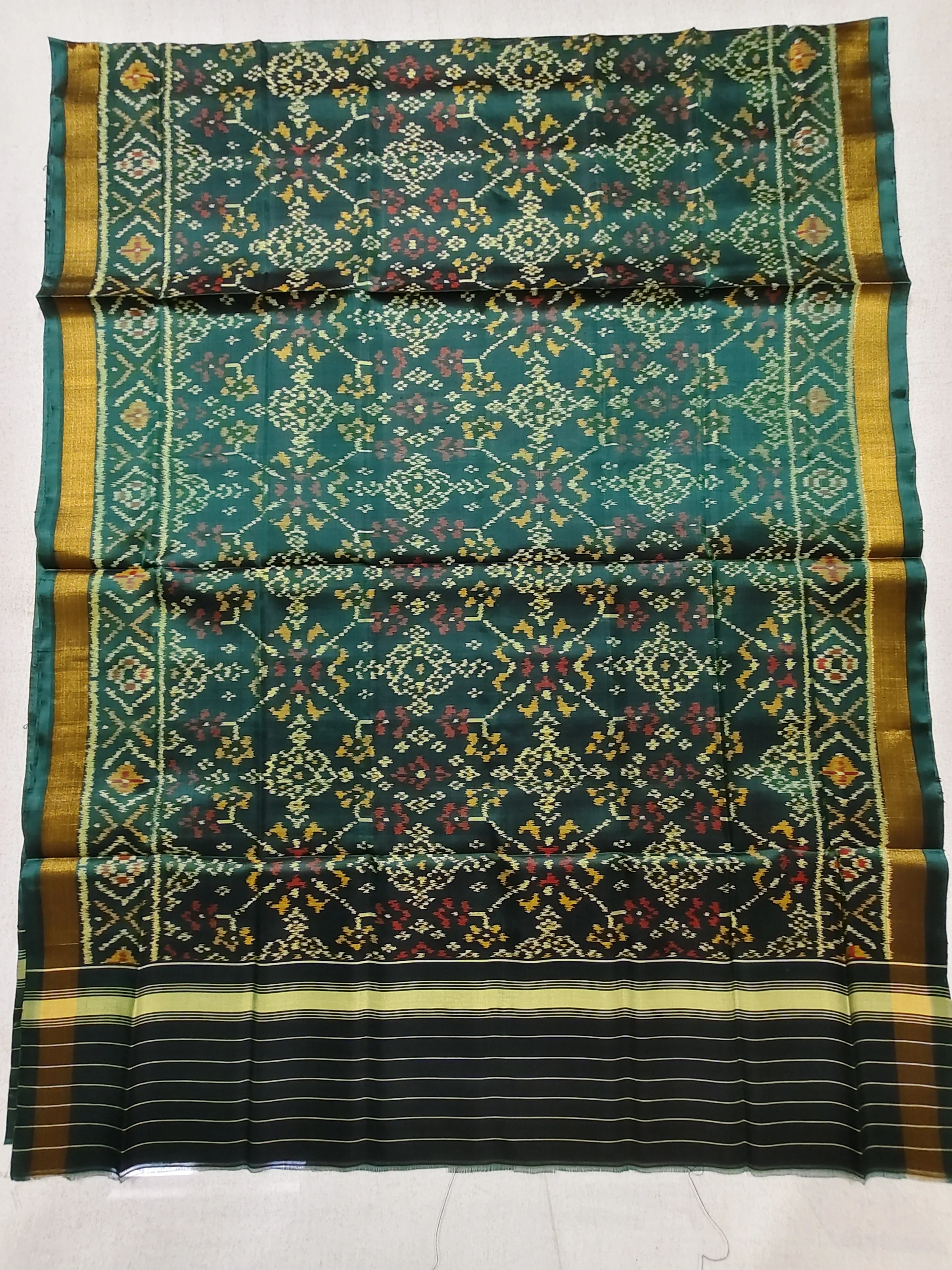 Rama Green Navratan Single Ikat Dupatta