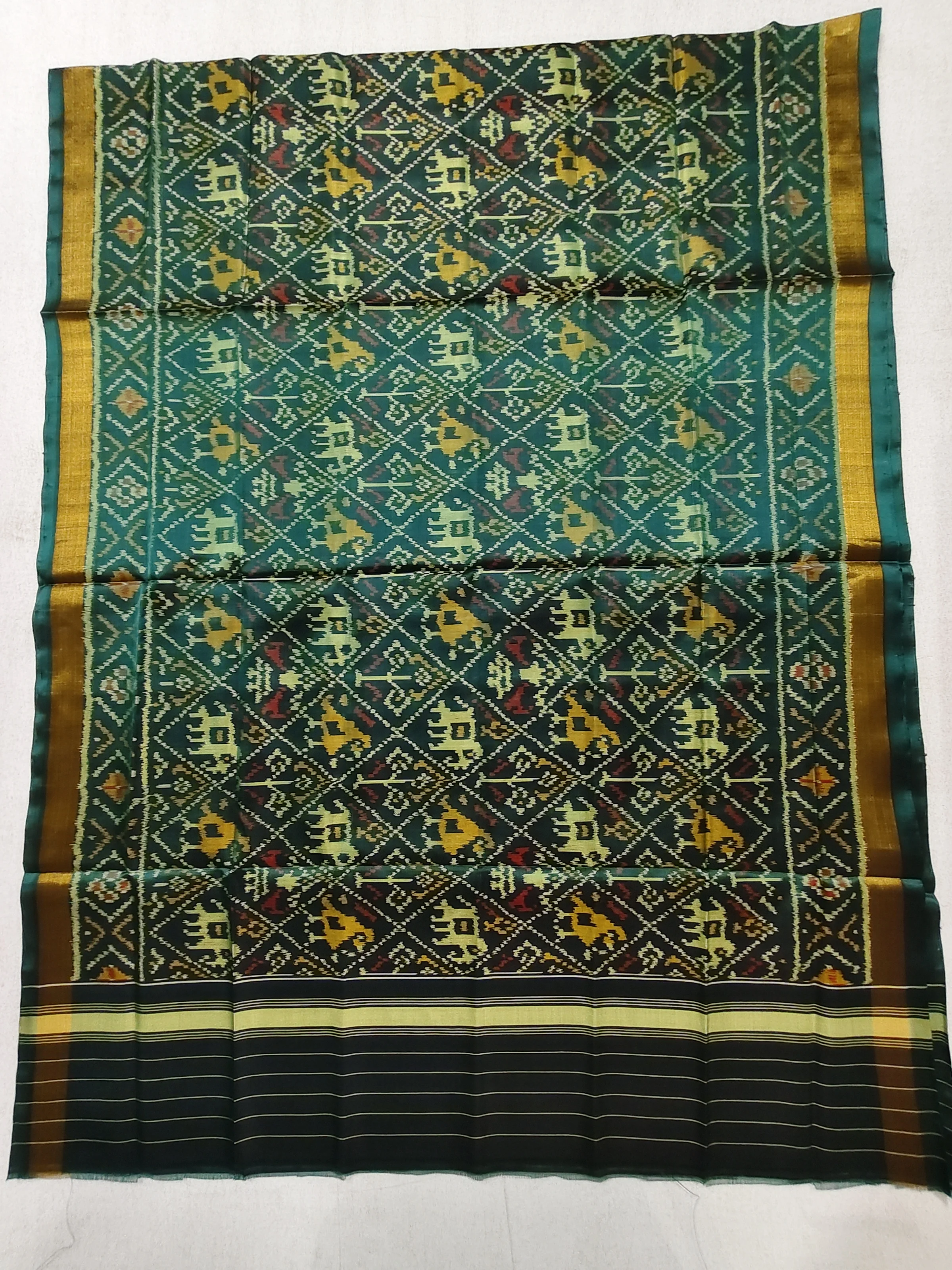 Rama Green Nanu Narikunj Single Ikat Dupatta