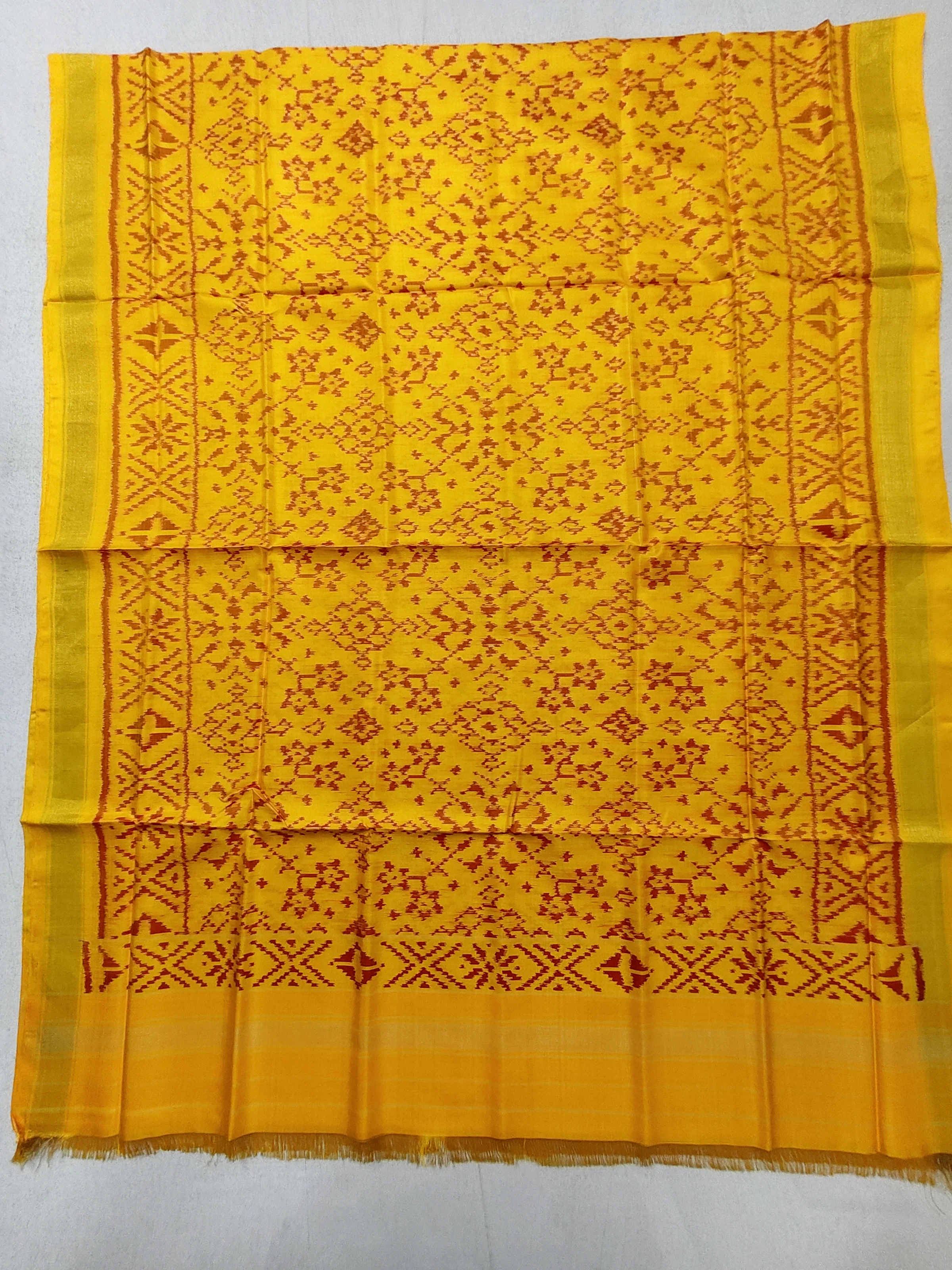 Yellow Navratan Single Ikat Dupatta for Dress